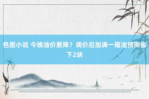 色图小说 今晚油价要降？调价后加满一箱油预测省下2块