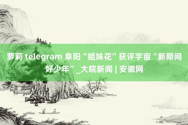 萝莉 telegram 阜阳“姐妹花”获评宇宙“新期间好少年”_大皖新闻 | 安徽网