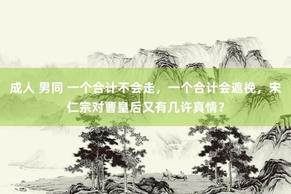 成人 男同 一个合计不会走，一个合计会遮挽，宋仁宗对曹皇后又有几许真情？