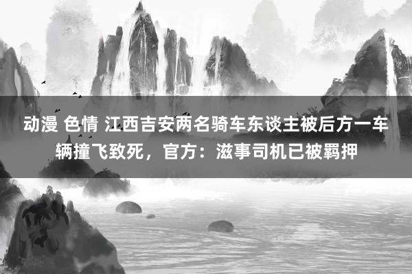 动漫 色情 江西吉安两名骑车东谈主被后方一车辆撞飞致死，官方：滋事司机已被羁押