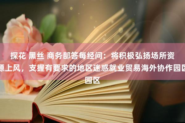 探花 黑丝 商务部答每经问：将积极弘扬场所资源上风，支握有要求的地区迷惑就业贸易海外协作园区