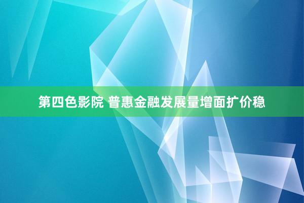 第四色影院 普惠金融发展量增面扩价稳