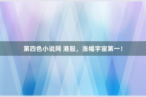 第四色小说网 港股，涨幅宇宙第一！