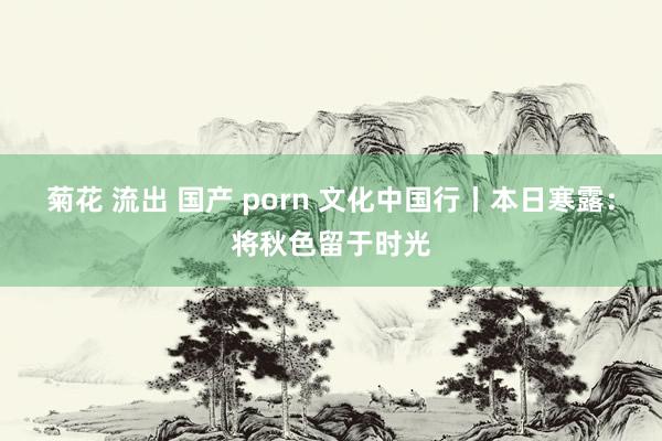 菊花 流出 国产 porn 文化中国行丨本日寒露：将秋色留于时光