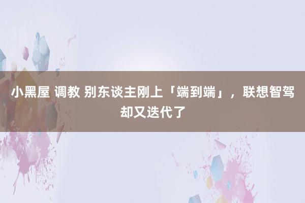 小黑屋 调教 别东谈主刚上「端到端」，联想智驾却又迭代了