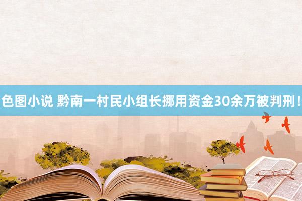 色图小说 黔南一村民小组长挪用资金30余万被判刑！