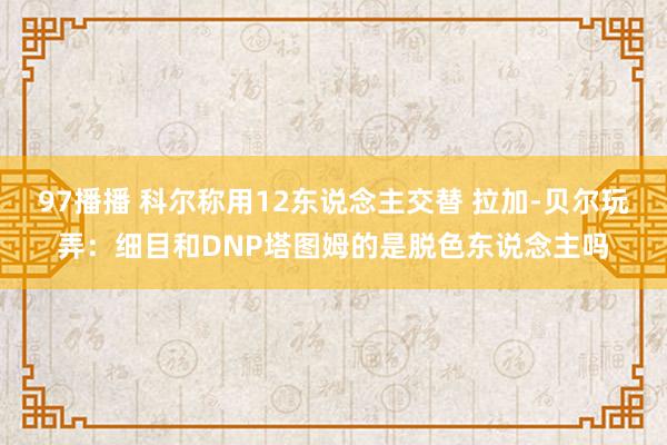 97播播 科尔称用12东说念主交替 拉加-贝尔玩弄：细目和DNP塔图姆的是脱色东说念主吗