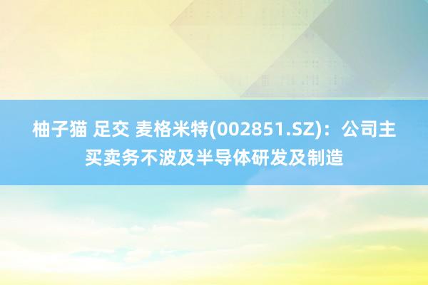 柚子猫 足交 麦格米特(002851.SZ)：公司主买卖务不波及半导体研发及制造