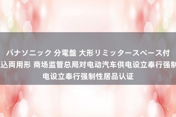 パナソニック 分電盤 大形リミッタースペース付 露出・半埋込両用形 商场监管总局对电动汽车供电设立奉行强制性居品认证