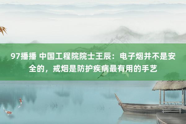 97播播 中国工程院院士王辰：电子烟并不是安全的，戒烟是防护疾病最有用的手艺