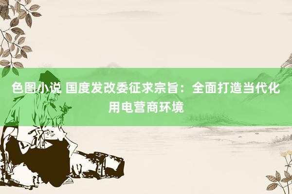 色图小说 国度发改委征求宗旨：全面打造当代化用电营商环境