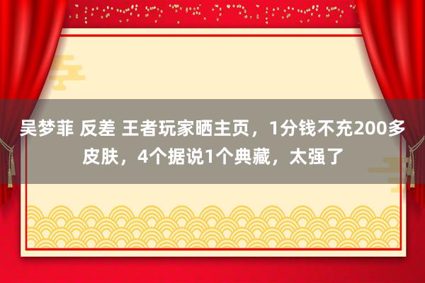 吴梦菲 反差 王者玩家晒主页，1分钱不充200多皮肤，4个据说1个典藏，太强了