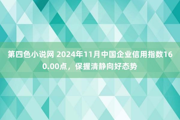 第四色小说网 2024年11月中国企业信用指数160.00点，保握清静向好态势